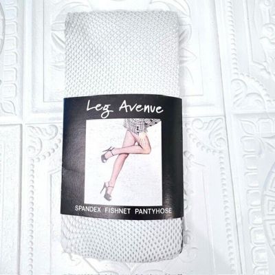 Leg Avenue Spandex Fishnet Pantyhose Style 9013 WHITE OS Wedding Formal Sexy NEW